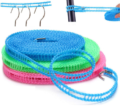 Newraturner 3Pack Nylon Clothesline Windproof Clothes Drying Rope Travel Clothes Line Portable Laundry Line Hanger Rope for Indoor Outdoor Camping Home Hotel