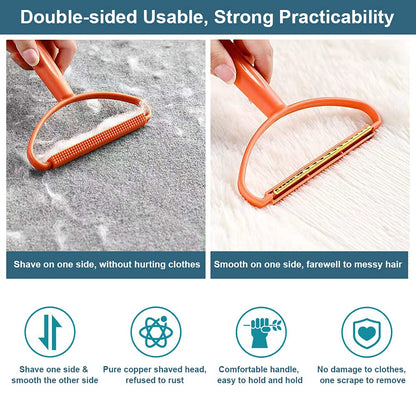 2 Pack Portable Lint Remover, Uproot Lint Cleaner, Clothes Fuzz Shaver Lint Roller for Cat and Dog Hair Removal,Removing Fabrics Clothing Furniture Balls Pilling?Orange + blue?