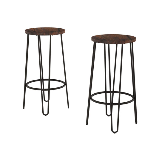 Bar Height Stools-Backless Barstools with Hairpin Legs Wood Seat-Kitchen or Dining Room- Modern Farmhouse Accent Furniture (Set of 2)