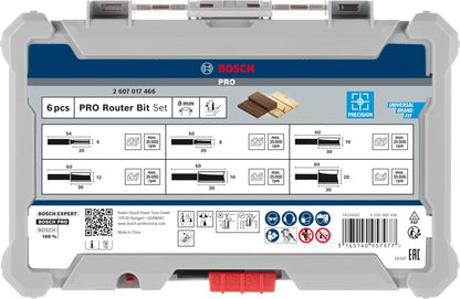 Bosch Professional 6-Piece Groove Cutter Set (For Wood, Accessories Router With 8 mm Shank)