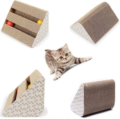YYH Funny Corrugated Paper Pet Cat Scratch Board Toy Kitten Claw Scratching Pad Mat Scratcher Cats Training Tools With Two Bells
