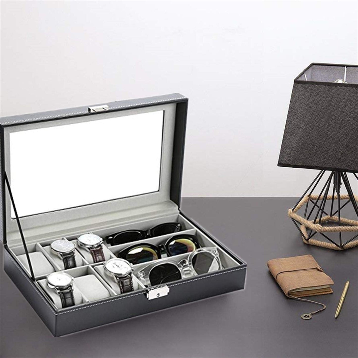 Jewelry Storage Box Watch Box Organizor with Drawer Leather Case for Watch Jewelry Display