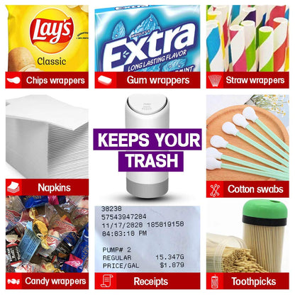 Fiexco Car Trash Can, Mini Silicone Car Accessories with lid, 100% Waterproof Automotive and Bedroom Organizer Garbage Can for Vehicle, Bedroom, and Office (White)