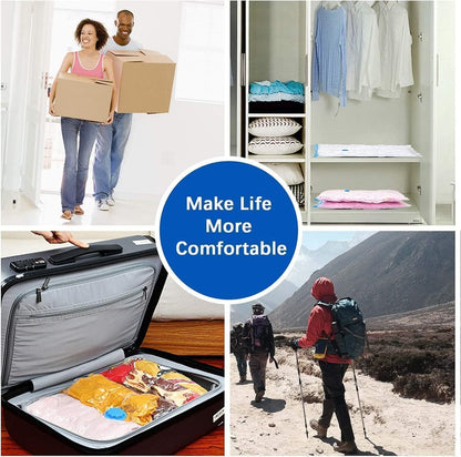 Home Brand Vacuum Storage Bag 70 x 100cm,Space Saver Bag, Reusable Compression Bag Space Saver, Vacuum Bag for Packing, Clothes, Bedding, Travel, Clear, 6Pcs