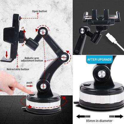 HiYi Car Phone Mount, Suction Cup Phone Holder Desk Stand, 1 Pc Universal Car Mount for Car Dashboard Windshield, Hands Free Cell Phone Holder Compatible with All Smartphones (Green)