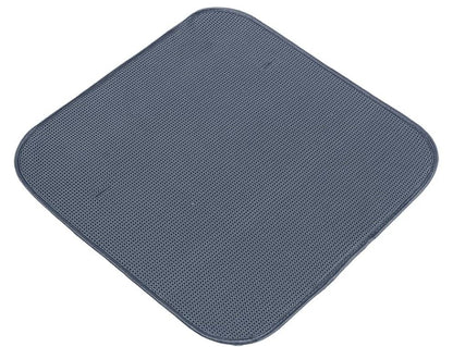 Rack and Microfiber Dish Drying Mat, Removable Dish Rack Tray with Drain, Compact Dish Rack & Drying Mat for Kitchen Countertop, Sink Use - Perfect for Drying Wine Glasses and Utensils