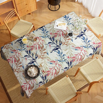 INtex Home Tablecloth, Linen Velvet Fabric, Soft Comfortable Material for Living Rooms Kitchens Bedrooms and Special Occasions, Elegant Table Cover - 130 x 200 cm - 1 Pc - Café x Warm Orange