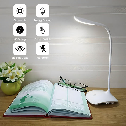 NAGFA SHOP USB Portable Eye-CareTable Lamp, 3 Light Modes Office Gooseneck Lamp, LED Desk Lamp, Touch Control, Used for Study, Drawing Board, Piano, Craft, Study,