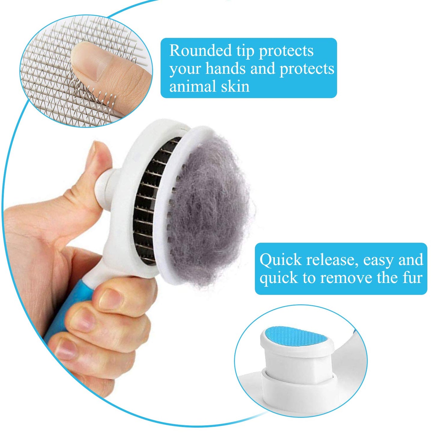 Cat brush, self cleaning slicker brushes for shedding and grooming removes loose undercoat, mats and tangled hair grooming comb for cats dogs brush massage-self cleaning