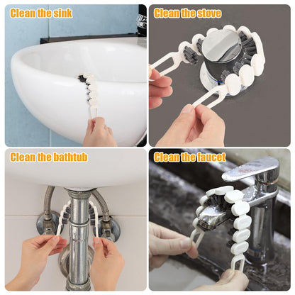 2pcs Foldable Crevice Cleaning Brush, Multifunctional Flexible Tool for Cleaning Spaces and Corners for Hard Bristle Brush for Kitchen Bathroom Sink