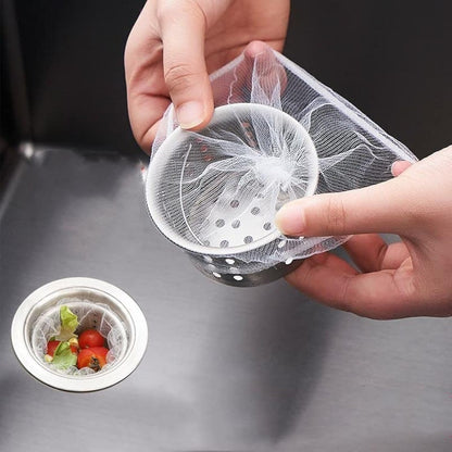WEIYSHIGSH Kitchen Sink Strainer Mesh Bags - 200 Piece Disposable Sink Strainer Bags - Sink Strainers for Kitchen Sink Foods - Mesh Sink Strainers Fits All Sizes of Kitchen Drain Baskets
