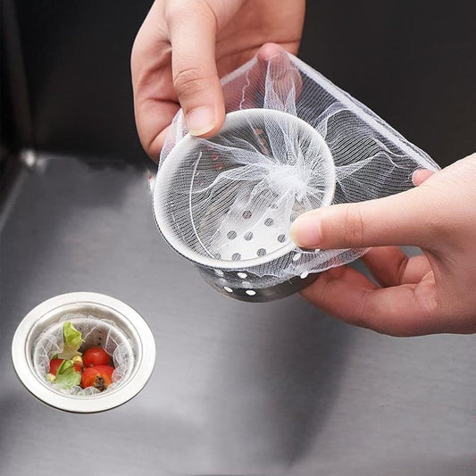 WEIYSHIGSH Kitchen Sink Strainer Mesh Bags - 200 Piece Disposable Sink Strainer Bags - Sink Strainers for Kitchen Sink Foods - Mesh Sink Strainers Fits All Sizes of Kitchen Drain Baskets