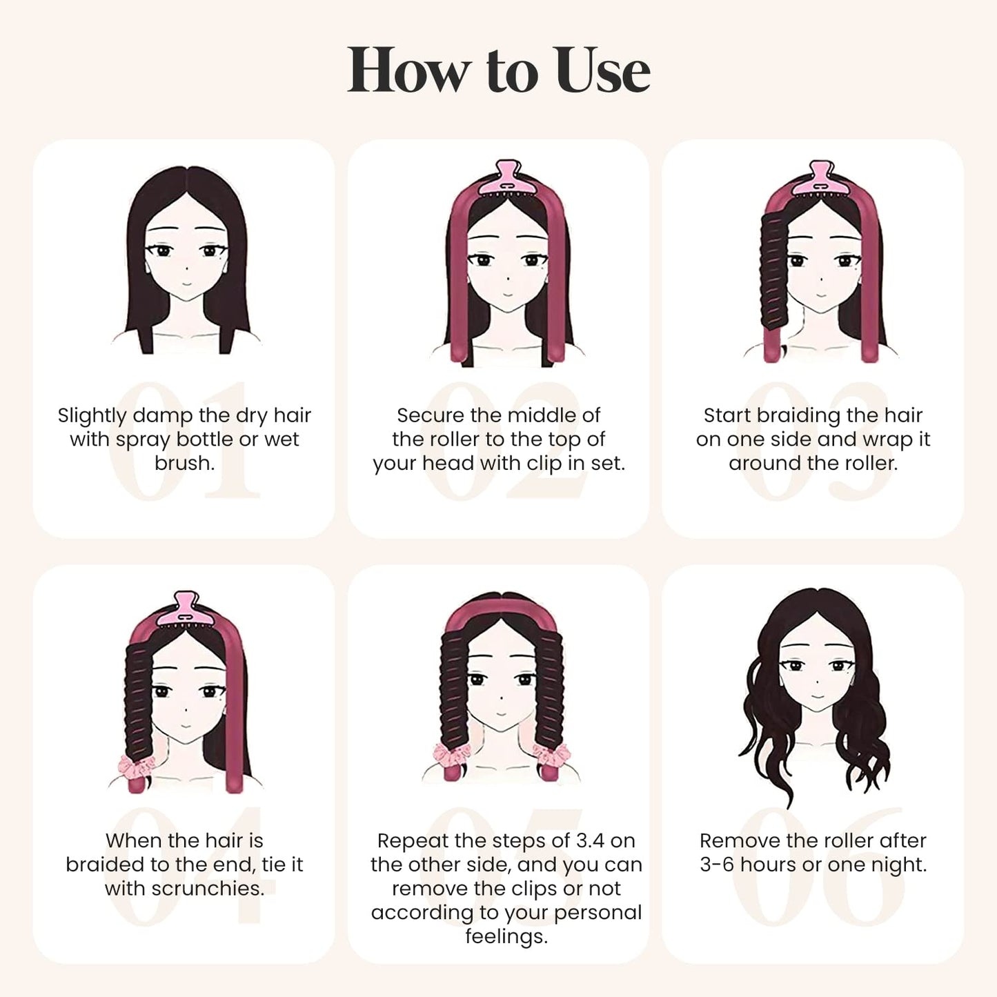 Yeelen Heatless Hair Curling Rod Headband for Long Hair, No Heat Hair Curler Rollers Set can Sleep in Overnight, Satin Curl Ribbon Hair Wrap with Scrunchie and Hair Clips to Get Natural Waves Pink