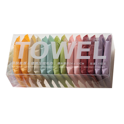 YARCHONN 14pcs Compressed Face Towel Tablets, Hand Wipes Extra Large and Thick Portable Compact Disposable Cotton Travel Towel Tissues Handy for Outdoor Hiking Camping Traveling, Home Wipes, White