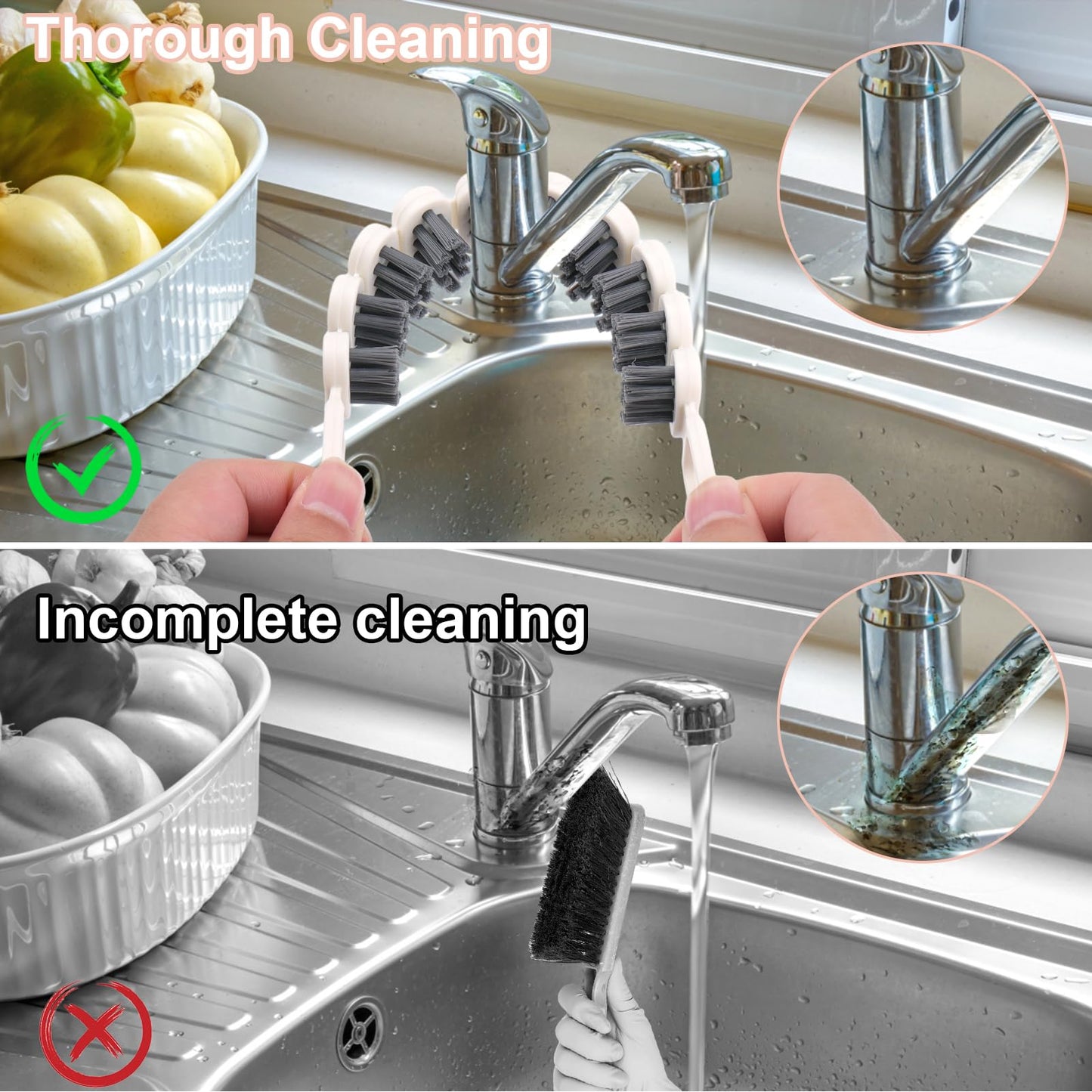 Vodolo 4PCS Bendable Multifunctional Cleaning Brush