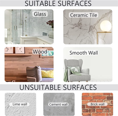 Clear Acrylic Adhesive Shower Hooks 4 Pack, Multi-Purpose Organizer for Razor, Phone, and Towel, Waterproof Bathtub Storage Solution for Bathroom and Kitchen, No Drilling Needed