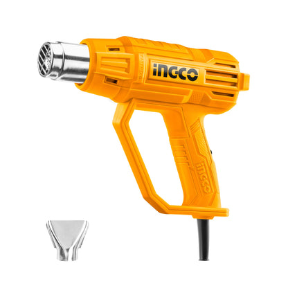 Ingco 2000W Corded Electric Heat Gun With Dual Temperature Control, Yellow