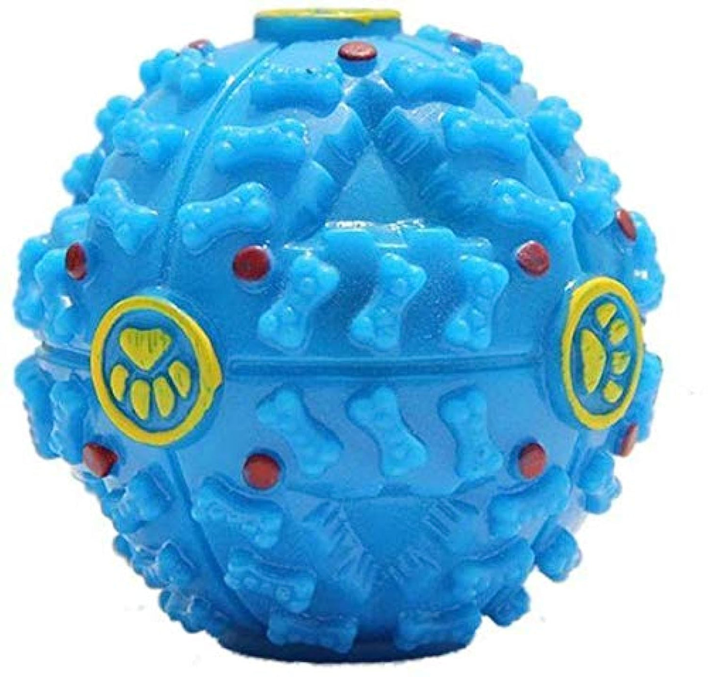 Dog Cat Dispenser Ball Pet Squeaker Chew Toys Squeaky Sound Leakage Food Ball For Training