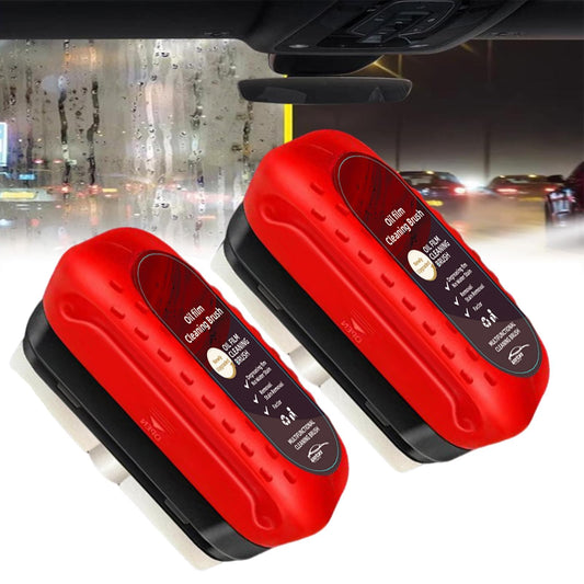 2 Pcs Glass Cleaning Board, Automotive Oil Film Cleaning Brush, Multi Functional and Aesthetically Pleasing Automotive Oil Film Cleaning Brush, for Home and Work Use