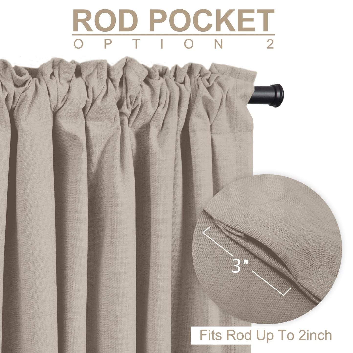 INtex CURTAINS HOUSE 100% Blackout Shield Linen Blackout Curtains for Bedroom and Living Room - Thermal Insulated Textured Drapes with Back Tab/Rod Pocket - 1 Piece Cream 150W x 230L CM