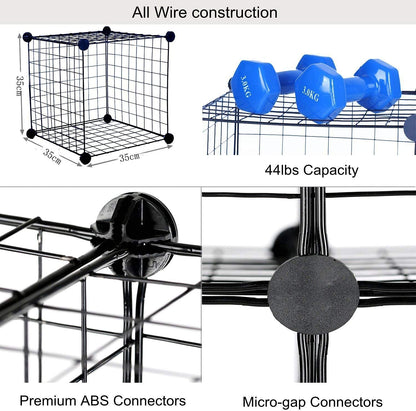 Portable Metal Pet Playpen Easy to Disassemble and Install Portable Indoor Outdoor Exercise Pen (10 Pieces, Black)