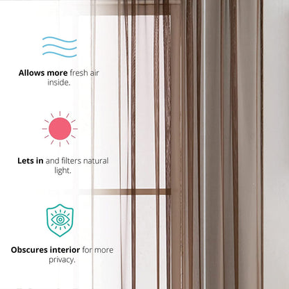 Elegant Voile Chiffon Curtains - Rod Pocket Design - Luxury Soft Fabric 1 Panel