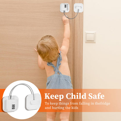 WUISOLQP 2 Pcs Password Fridge Lock, Children Safety Refrigerator Door Lock, Fridge Lock, Cupboard Lock with 3M Strong Adhesive for Drawer Fridge Freezer Cupboard