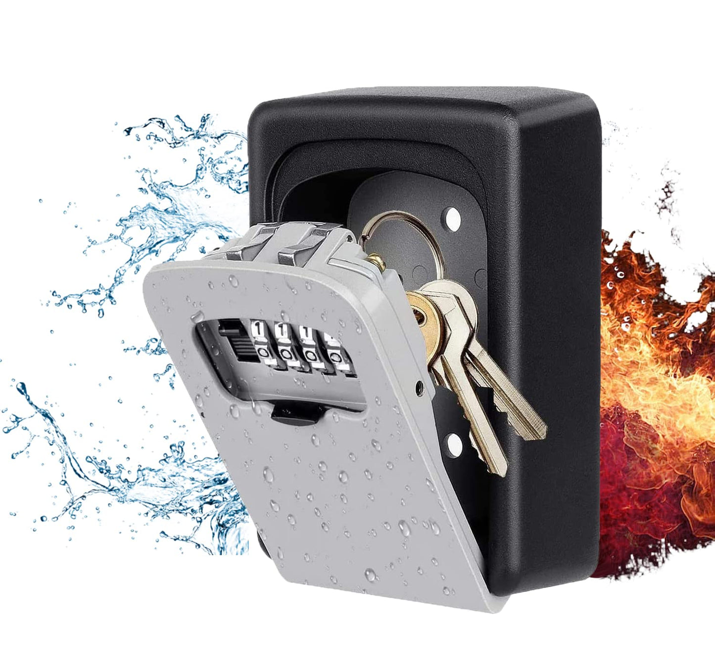 DMG TECH Security Key Lock Box, Lock Box, 4-Digit Combination Key Box, Wall Mount Key Storage, Waterproof