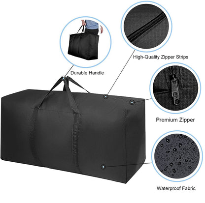 Extra Large Moving Bags with Strong Zippers & Carrying Handles, Storage Bags Storage Totes for Clothes, Moving Supplies, Space Saving Oversized Storage Bag Organizer for Moving, Traveling (2 Pack)