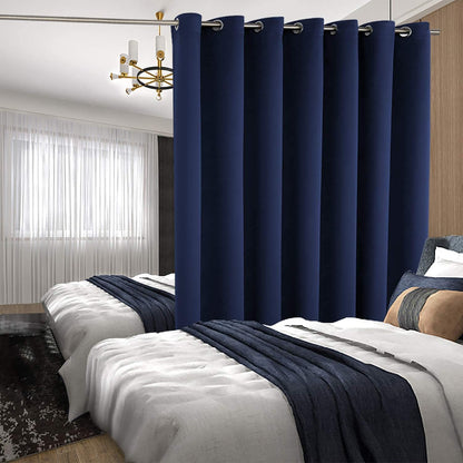 INtex CURTAINS HOUSE Blackout Curtains - Soft Peachy Texture Thermal Insulating Curtains-Silver Steel Grommets Blackout For Living Rooms And Bedrooms - Single Panel 135W X 230L CM Black