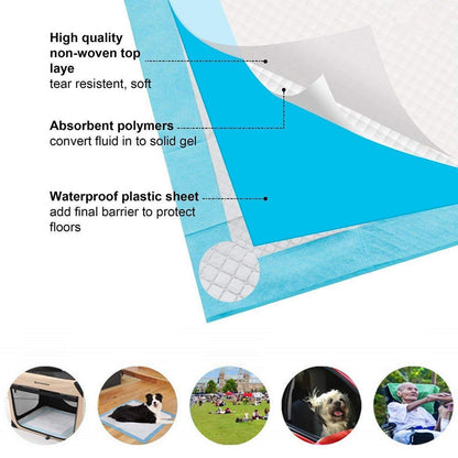 Other 50pcs Pet Pee Pads Disposable Absorbent Quick Drying Leak-Proof Pads for Potty Training, 45x60cm, Blue