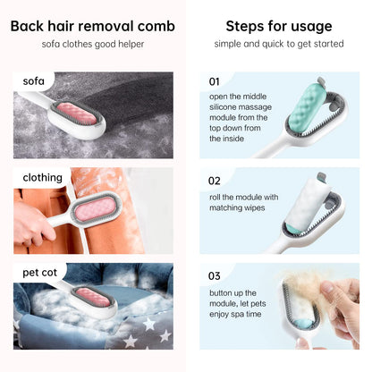 Petgravity Cat Cleaning Brush Self Cleaning Slicker Brushes for Dogs Cats Pet Grooming Brush Tool Gently Removes Loose Undercoat Mats Tangled Hair Slicker Brush for Pet Massage (ShortHaired Pink)