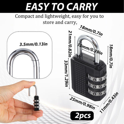 Set of 2 Combination Lock, 4 Digit Padlock, Combination Code, Weatherproof, Robust, Suitable for Schools, Lockers, Sheds, Gym, Gym, Lockers, Suitcase Lock