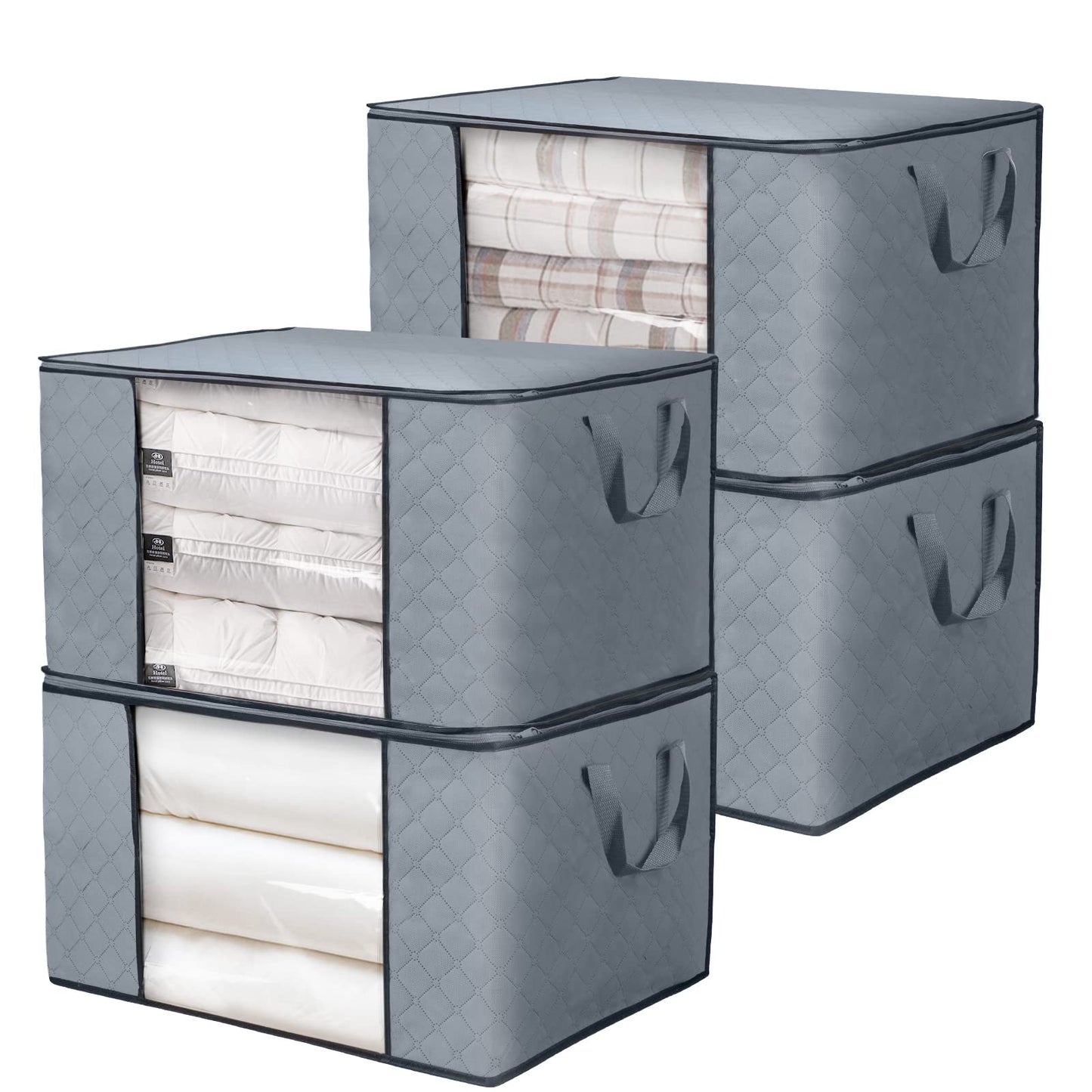 BoxLegend Foldable Clothes Storage Bag with Sturdy Zipper, Transparent Window, 1 Piece, multi color