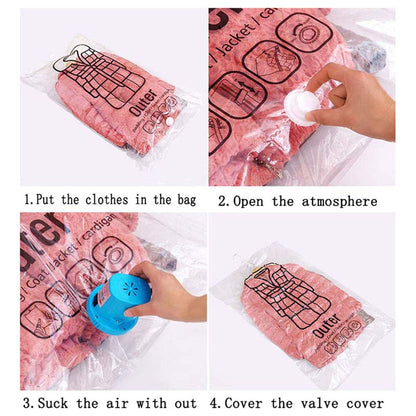 STTC Pack of 3 Garment Covers Bags, Hanging Transparent Vacuum Storage Bag for Wardrobe Storage Travel Garment Bags,L