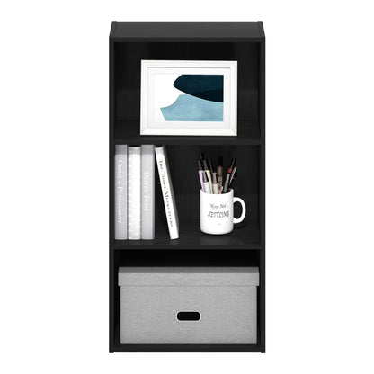 3-Tier Open Shelf Bookcase, Modern Freestanding Bookshelf in Blackwood Finish, Simple and Versatile Storage Organizer for Home, Office, or Living Room Use