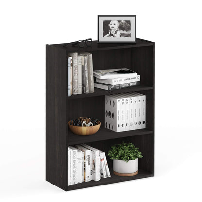 Pasir 3-Tier Open Shelf Bookcase, a classic and minimalist storage solution for books and decor, perfect for any room, presented in a rich and timeless Espresso finish