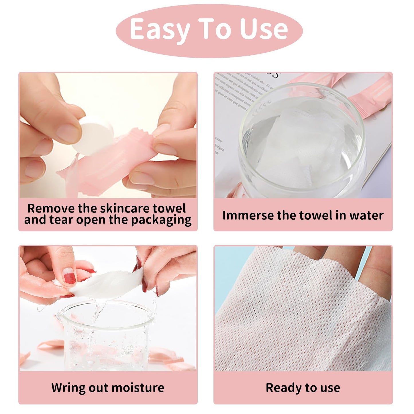Feibety 100 Pcs Compressed Towels Disposable Cotton Tissue Mini Portable Compressed Coin Wipes Washcloth Reusable Magic Compressed Towel for Travel Camping Hiking Outdoor Sports Beauty Salon
