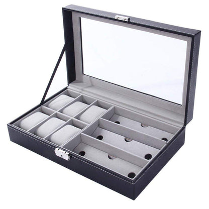 Jewelry Storage Box Watch Box Organizor with Drawer Leather Case for Watch Jewelry Display