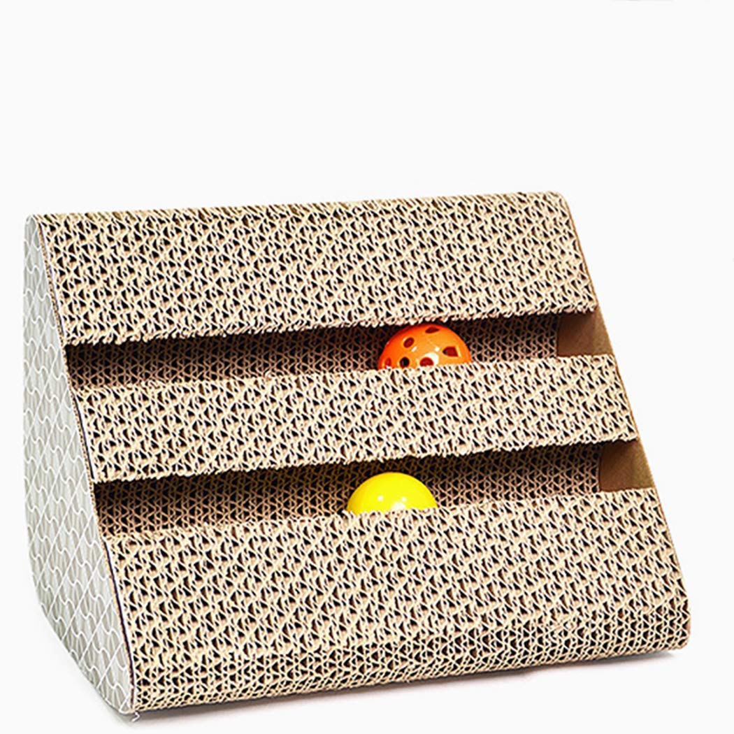 Legendog Cat Scratch Board Corrugated Paper Kitten Toy Kitten Scratcher Cat Toy with Bell Ball