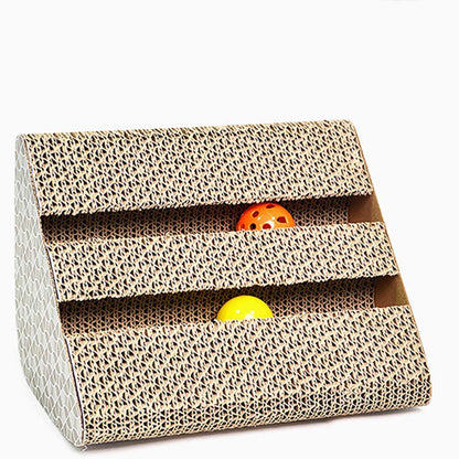Legendog Cat Scratch Board Corrugated Paper Kitten Toy Kitten Scratcher Cat Toy with Bell Ball