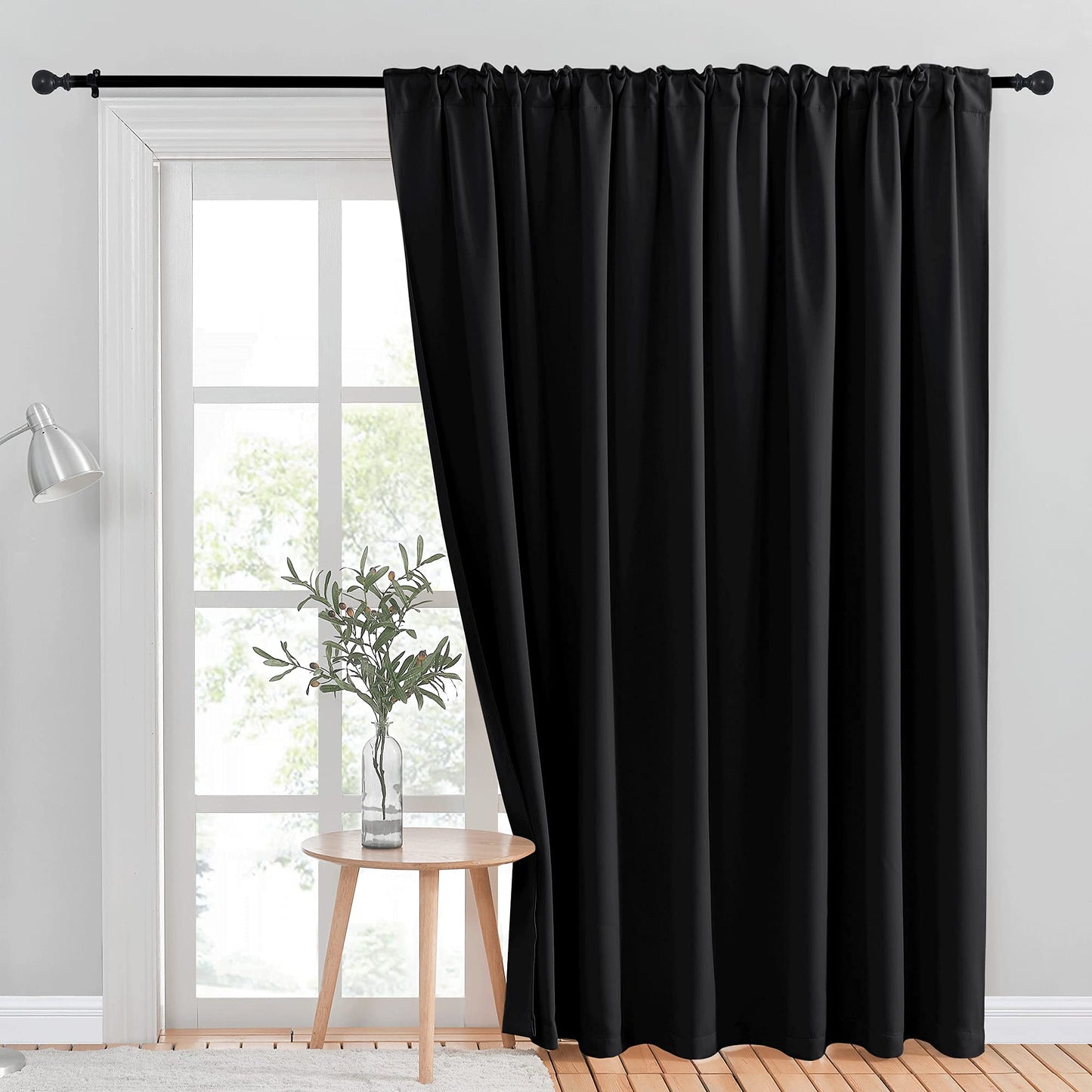 INtex CURTAINS HOUSE Blackout Blinds for Sliding Doors – Thermal Insulated Wide Curtains, Room Darkening, Blind Glass Doors, Two Hanging Options, Modern Design - Cappuccino 150 W x 230 L