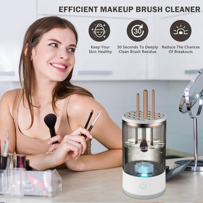 TOPEV Electric Makeup Brushes Cleaner,Portable USB Reusable Make Up Brush Cleaner Machine,Make Up Brush Cleaner Set for Quick Cleaning and Drying