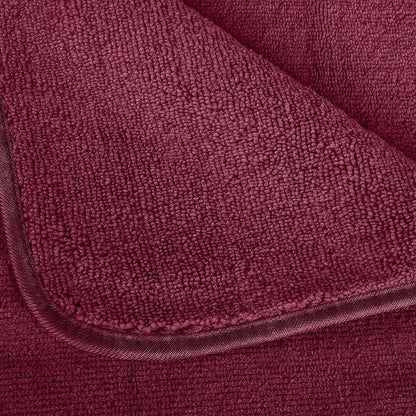 4-Piece Towel Set, 100% Cotton ? Includes 1 Bath Towel 140 cm x 70 cm, 1 Hand Towel 100 cm x 50 cm, 2 Washcloths 30 cm x 30 cm, Quick Dry, Super Soft, Highly Absorbent, No Fade, Burgendy