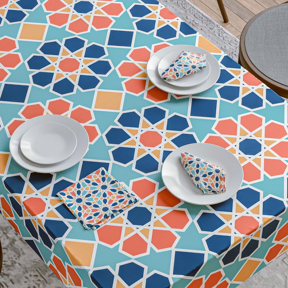 Satin Tablecloth and Napkins Set, High-Quality Satin, 1 Tablecloth and 6 Napkins, Smooth and Silky, Perfect for Dining Tables and Events