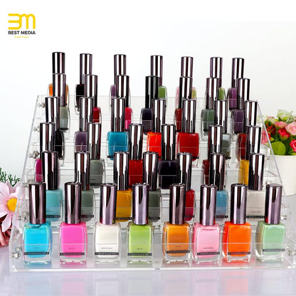 6-Tier Clear Acrylic Display Stand for Nail Polish and Paint Bottles, Tiered Tabletop Rack and Organizer for Essential Oils, Inks, and Cosmetics, Professional and Elegant Storage Holder