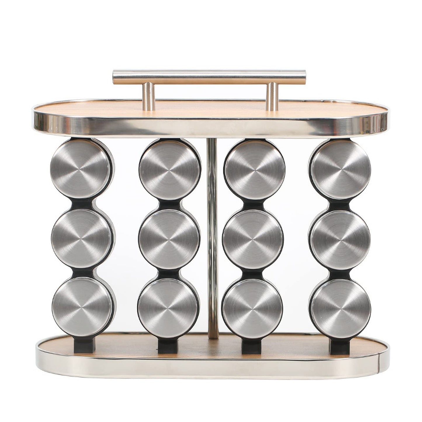 Joyeee 12 Glass Spice Jars with Rack, Classy Stainless Steel Spice Rack Organizer, Kitchen Gadget for Christmas