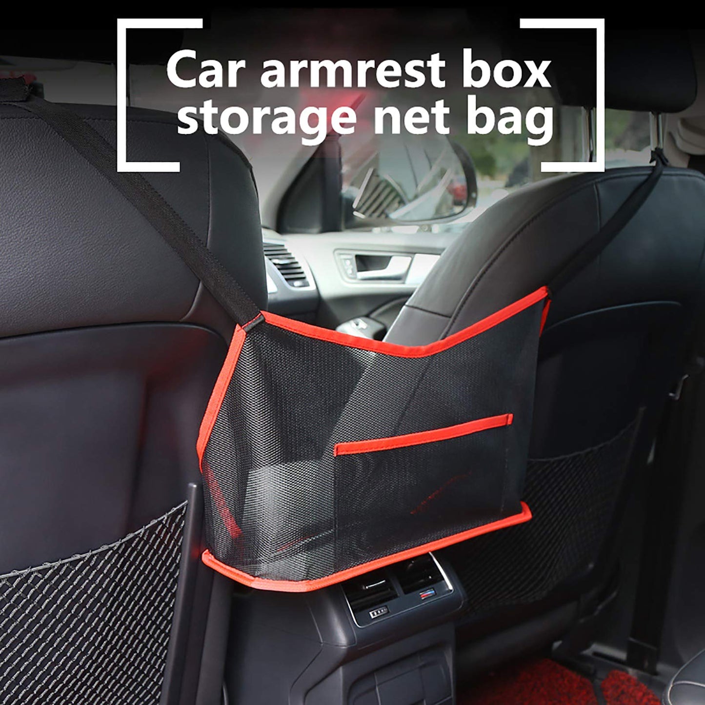 LotCow 2 Pcs Car Net Pocket Handbag Holder Organizer,Seat Back Organizer Bag,Hanging Car Seat Storage Bag,Durable Foldable Travel Storage,Replaceable Car Seat Back Bag,Barrier of Backseat Pet Kids