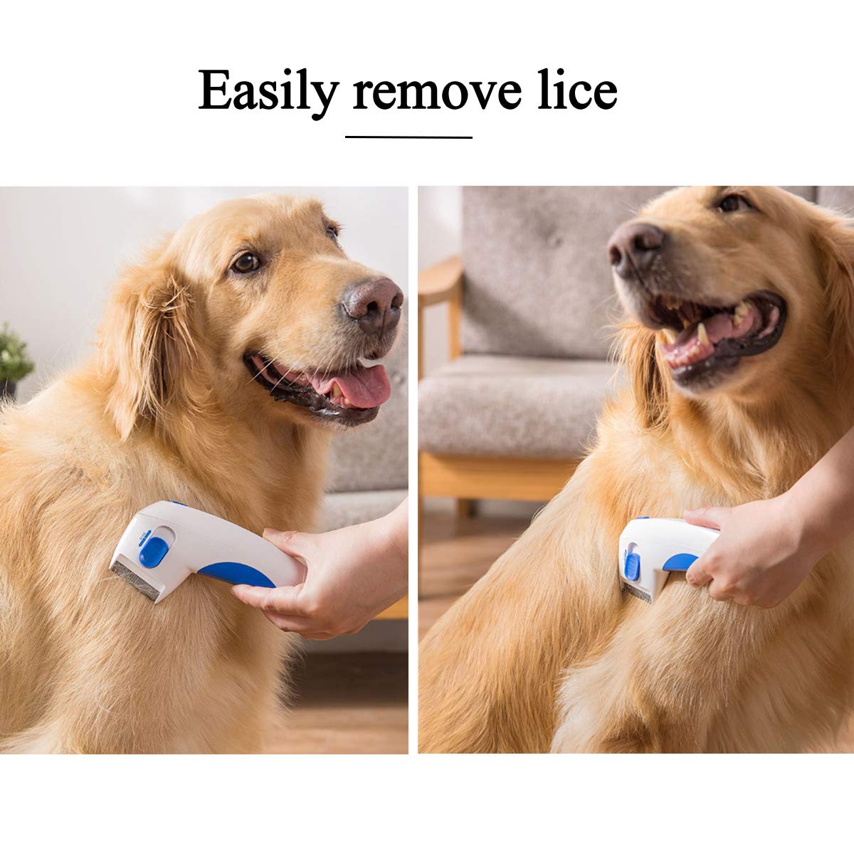 LQRLY Electric Flea Comb for Pet, Fleas Removal Tool Electric Brush Comb for Dogs Cats