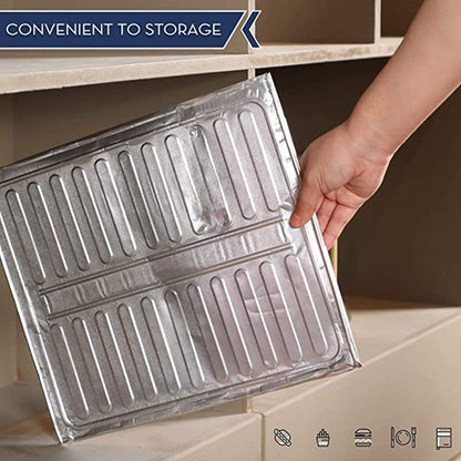 2 Pcs Gas Stove Protector, 3 Sides Oil Splash Guard, Non Stick Aluminum Folding Cooking Oil Splash Guard for Cooking, Silver